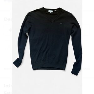 Lacoste Black V-Neck Sweater Classic Style